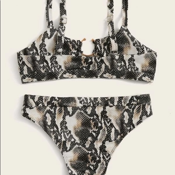 Snakeskin Ring Linked High Waisted Bikini - Picture 3 of 8